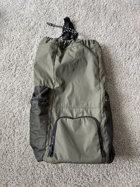 Original Use Olive Green Drawstring Backpack Lightweight Sport Travel Bag